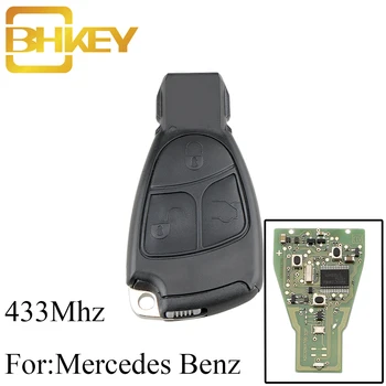 BHKEY 3Buttons Smart Nuotolinio Automobilio raktas Fob Benz 433Mhz Mercedes Benz B C E S ML CLK, CL Originalus automobilio raktas