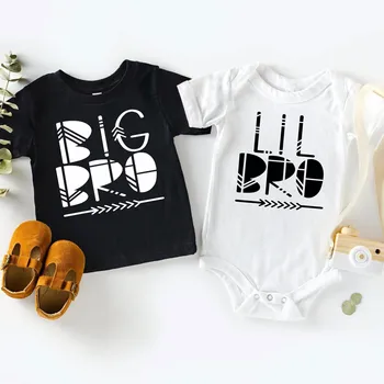 Big Bro Mažai Bro Skatinama Big Sister Seselė, Marškiniai Ir Atitikimo Brolis Marškinėliai Baby Shower Dovana - Nėštumo Atskleisti
