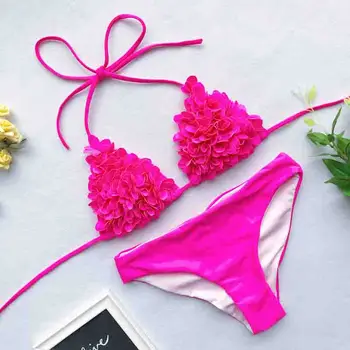 Bikini 2020 Gėlių maudymosi kostiumėlį, Seksualus Bikini Komplektas Push Up Pad maudymosi Kostiumėliai Paplūdimio Maudyklos Moterų Plaukimo Kostiumas Moterų Bikini Komplektas