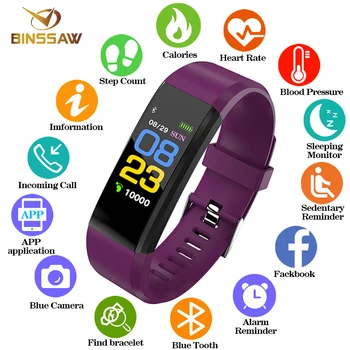 BINSSAW Žiūrėti Moterys Vyrai Vaikas Mados Smart Širdies ritmo Monitorius Kraujo Spaudimas Fitness Tracker Smartwatch Laikrodžiai, skirta 