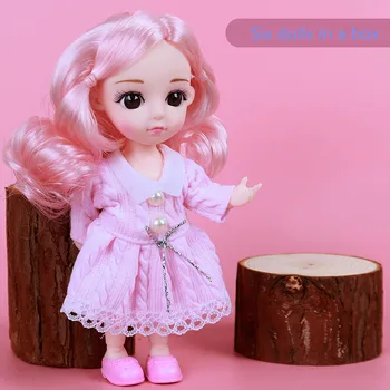 BJD Doll 6 Vienetų 16cm Princesė Lėlės Rinkinys Dėžutėje Drabužius Ir Batus 3D Didelės Akys Gali Apsirengti 13 Jungtinio Kilnojamojo Baby Girl Žaislą Dovanų