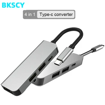 Bkscy USB C HUB Tipo C Iki HDMI 4K Hub USB Adapteris C Tipo PD Įkrovimo lizdas 