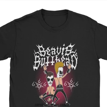 Black Metalo Beavis Buttheads Juokinga Sunkiųjų Metalų 90-ųjų Animacinių filmų T Marškinėliai Vyrams Senosios Muzikos Tee Marškinėliai Rudenį Palaidinukė