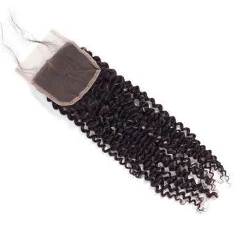 Bling Plaukų Keistą Garbanotas 3 Ryšulius su Uždarymo Remy Human Hair Extension Brazilijos Plaukų Pynimas Ryšulius su 4*4 Nėrinių Uždaryti