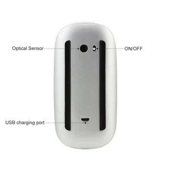 Bluetooth 5.0 Wireless Magic Mouse Įkrovimo Lazerio Silent Arc Touch Ultra-Plonas Pelėms Apple Macbook