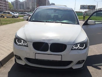BMW 5 SERIES E60 E61 IGS 525i 528i 530i 545i 550i M5 2007-2010 Aukštos Kokybės DTM Stiliaus Baltos spalvos Kristalų LED angel eyes Dienos šviesą