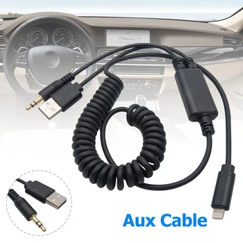 BMW/MINI Y Žaibas su USB, su AUX Adapteris jungiamuoju Kabeliu, Skirta 