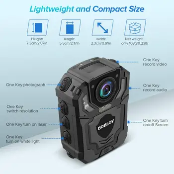 BOBLOV T5 BodyCam 1296P DVR 32GB, Diktofonas Nešiojami Policijos Kameros jamer Teisėsaugos Naktinio Matymo Linijos Įrašymo Mini kamera