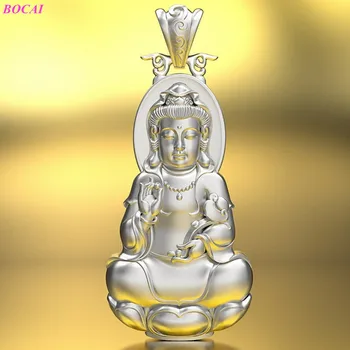 BOCAI s999 sterlingas sidabro Avalokatesvara pakabukas gryno sidabro vyrų asmenybės apsisaugoti nuo blogio Globėjas, dievas, Buda kortelė, pakabukas