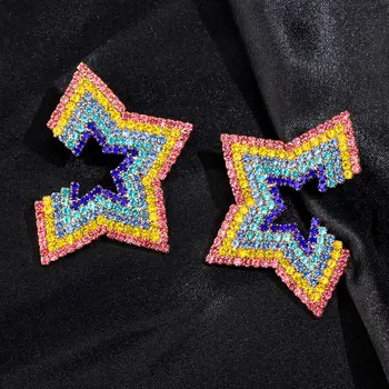 Boho Rainbow Crystal Kutas Auskarai Moterims Star Turas Širdis Tabaluoti Ilgas Vandens Lašas Auskarai, Vestuviniai Pareiškimą Papuošalai 2020 m.