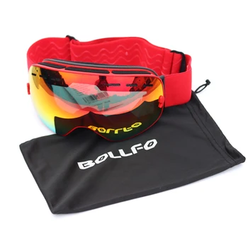 BOLLFO prekės slidinėjimo akiniai dvigubo sluoksnio UV400 anti-rūko slidinėjimo kaukė slidinėjimo akiniai vyrų, moterų snieglenčių akinius sniego akiniai