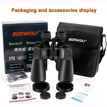 Borwolf 12-36 laikais Didelis Priartinimas HD Profesinės Zoom Žiūronai 12-36X60 Teleskopas Šviesos Naktinis Matymas