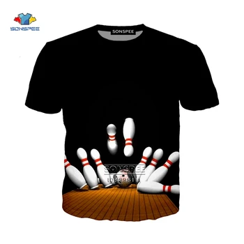 Boulingas 3D Spausdinimo Moterims, vyriški T-shirt Harajuku T-shirts Vasaros Marškinėlius Off White Atsitiktinis Tee marškinėliai Jaunimo Tee Viršūnes Streetwear