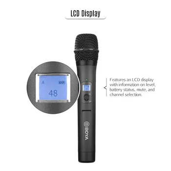 BOYA BY-WHM8 Pro Mikrofonas karaoke, interviu, kalbos, muzikos įrašymo etapas 48-Kanalas, UHF Wireless Handheld Dinaminis Mikrofonas
