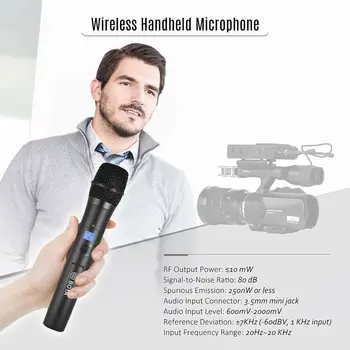 BOYA BY-WHM8 Pro Mikrofonas karaoke, interviu, kalbos, muzikos įrašymo etapas 48-Kanalas, UHF Wireless Handheld Dinaminis Mikrofonas