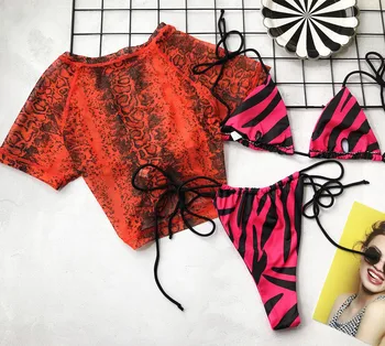 Brazilijos Maudymosi Kostiumėlį Neon Bikini Leopard 