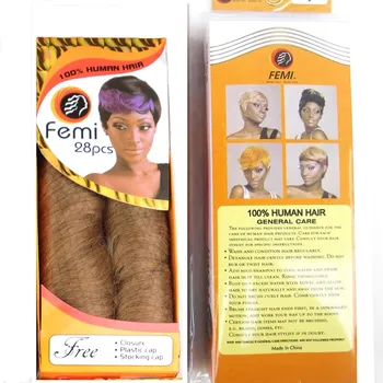 Brazilijos Žmogaus Plaukų Audimo 28 VNT/Pak 100g Plaukų Pratęsimo Trumpas Femi Pynimo Ryšulių 3-5