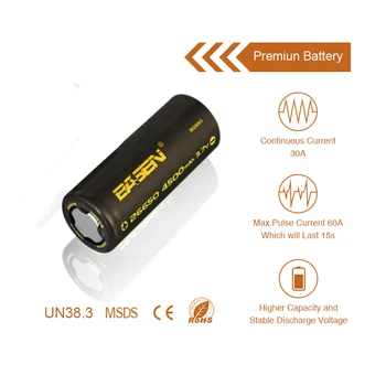 BS26003 26650 Ličio Baterija 3.7 V 4500mAh Didelės Talpos 26650-60A daugkartinio Įkrovimo Baterija Tinka Flashligh
