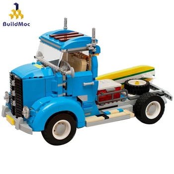 BuildMoc Įranga, Biuro Įranga, Automobilių Mini Statybų Transporto Priemonės Bloko Assemable Švietimo Žaislas Vaikams Vabalas-Creatored Sunkvežimis Sunkvežimis Automobilio Plytų Žaislai