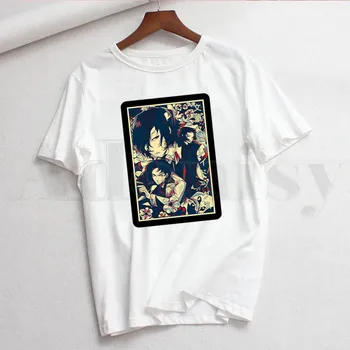 Bungou Benamių Šunų Osamu Dazai Anime Moterų Marškinėliai Moterų trumpomis Rankovėmis T-shirt Vasaros Marškinėlius Harajuku Drabužiai