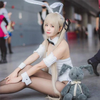 Bunny Mergina Sexy Anime Cosplay kostiumų 3 Spalvų Triušis Bodysuit Erotika Aprangą moteris Suvynioti Krūtinės Saldus Dovana Draugei