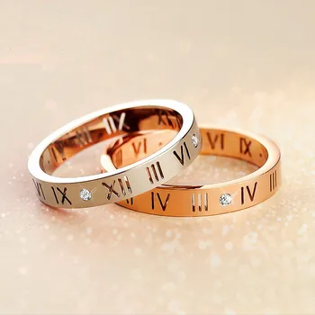 Buyee 925 Sidabro Mados Porų Žiedus Moterims Romėniškais Skaitmenimis ir Mažų Cirkonis Vestuvių Žiedas, Moterų, Vyrų Grupė Vestuvių Papuošalai