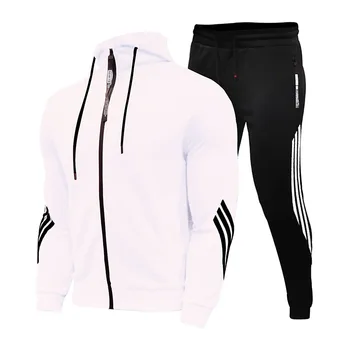 Bėgimas Vyrai Veikia Rinkinių Sweatershirts Kostiumas 2020 M. Pavasarį, Rudenį Laisvalaikio Kostiumas Pritaikoma Gobtuvu Sportwear Fitneso Apranga Vyrams