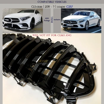 C257 Grotelės, ABS Black Silver Pakeisti Priekiniai VTR Grotelės Tinka Mercedes CLS Klasė C257 2019+