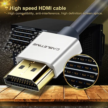 CABLETIME Naujas HDMI Kabelis M/M, Cinko Lydinys HDMI į HDMI 2k*4k 2.0 Slim HDMI Kabelis, TV Nešiojamas Projektorius, PS3, PS4 Kabelis C124