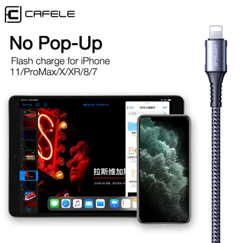 Cafele USB Tipo C Žaibo Kabelis iPhone, 11 Pro Max XS X 18W PD Greita Įkrovimo Kabelis 