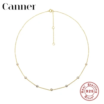 Canner 925 Sterlingas Sidabro Choker Karoliai Baroko Heteromorphic Perlų Karoliai Moterų Fine Jewelry Collares Collier W3
