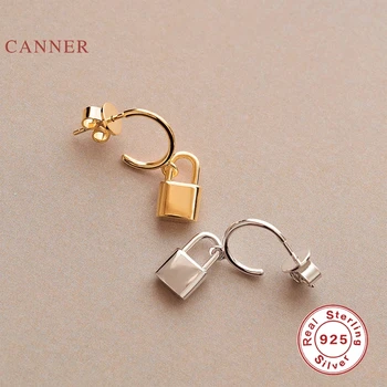 CANNER Universalus Geometrinis Užraktas Auskarai Moterims S925 Sterlingas Sidabro Auskarų Stud Auskarai korėjos Fine Jewelry Pendientes