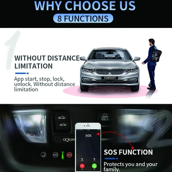 Cardot 4G sandėlyje išmaniųjų telefonų valdymo programėlę start stop gps sekimo prietaisas, automobilių signalizacija