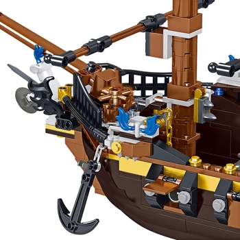Caribbeaned Black Pearl Laivas Queen Anne Piratai Laivų Modelių Kūrimo Blokai Burlaivis Su Skaičiais Plytų Žaislai Dovana Vaikas Suaugę