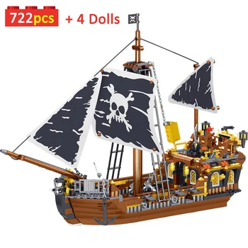 Caribbeaned Black Pearl Laivas Queen Anne Piratai Laivų Modelių Kūrimo Blokai Burlaivis Su Skaičiais Plytų Žaislai Dovana Vaikas Suaugę