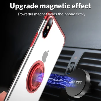 Case For iPhone 8 7 6 6s Plius Magnetinis Žiedas, Stovas Automobilio Savininkas TPU Padengti Apsaugine Atveju Visas Telefono 