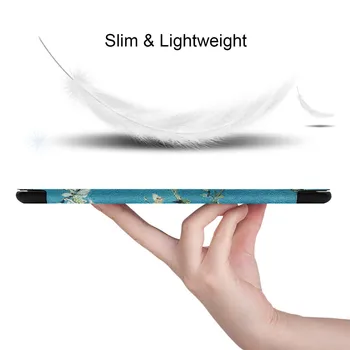 Case For Samsung Galaxy Tab 10.1 colių SM-T510 T515 2019 Dažytos PU Odos Apversti Stovėti Funda Padengti Auto Miego Pabusti Smart Case