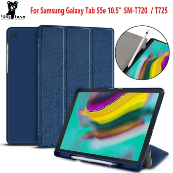 Case for Samsung Galaxy Tab S5E 2019 SM-T725 SM-T720 Smart Cover atveju Samsuang Tab 10.5 2019 SMT720 funda rubisafe su Rašikliu lizdas