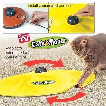 Cats Meow As Seen on TV Geltona Slaptas Audinys Juda Pelės Kačių Žaisti Katės Žaislas