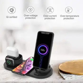 CDEN 4-in-1 wireless charging Dock Station Greito Įkrovimo iPhone 11 Pro X XS Max XR 8 