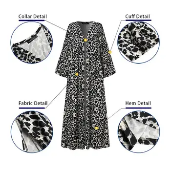 Celmia Rudenį Seksualus Leopard Kimono Megztinis Moterims Atsitiktinis Derliaus Ilgai Marškinėliai Ilgomis Rankovėmis Prarasti Palaidinė Plius Dydis Padengti Iki Feminina