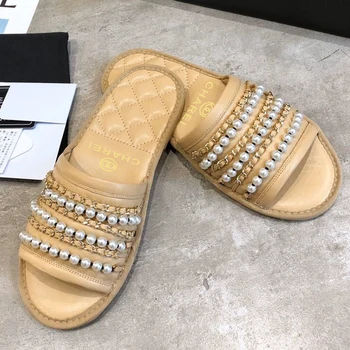 CHAREI prancūzijos counter plokščiadugnis šlepetės visiškai asmenybė 2020 metų vasaros naują pačiu moterų batai didelis aukštos kokybės