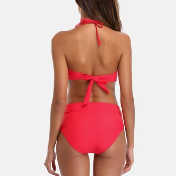 Charmo Moterų Bikini Nustatyti Žemas Juosmens maudymosi kostiumėlį, maudymosi kostiumėliai, atgal Tvarstis Bikini Sexy Push Up Derliaus Maudymosi Kostiumą, svogūnai-mazgas Paplūdimio