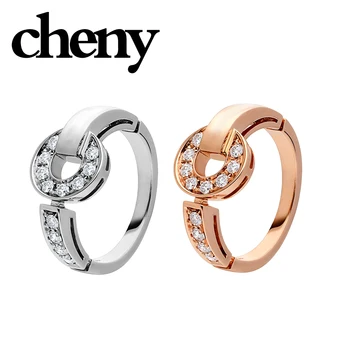 Cheny 925 sterlingas sidabro prabangūs žiedai su crystal monetos formos dizaino aukštos kokybės bižuterijos už moterų mylėtojas
