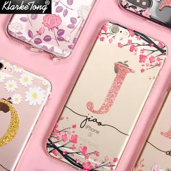 Cherry blossom Blizgučiai Gėlių Pavadinimas Užsakymą Telefono dėklas Skirtas iPhone 12 mini pro 11 max XS XR 8 7 6 Plius SE2020 Minkštas Silikoninis Dangtelis