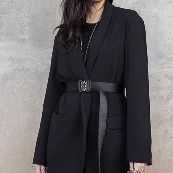 CHICEVER Mados Streetwear Banga Diržas Moterims Juoda Drobė Atsitiktinis Palaidų Kietas Diržai Moteris Naujų Drabužių 2020 m.