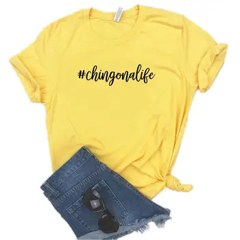 # Chingona Gyvenimo Spausdinti Moterų marškinėlius Medvilnės Atsitiktinis Juokingi marškinėliai Dovanų Lady Yong Mergina Viršuje Tee 6 Spalvų-1075