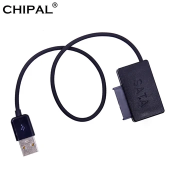 CHIPAL 10VNT USB 2.0 Mini Sata II 7+6 13Pin Adapteris su LED Indikatoriumi Nešiojamojo kompiuterio CD-ROM Slimline Ratai Konverteris HDD Caddy