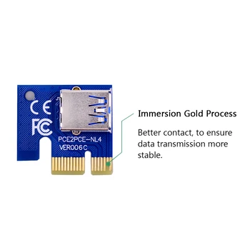 CHIPAL 20pcs VER006S PCI Express PCI-E 1x 16x Riser Card 60CM USB 3.0 Kabelis SATA prie 4Pin Maitinimo Laido Litecoin Bitcoin Miner