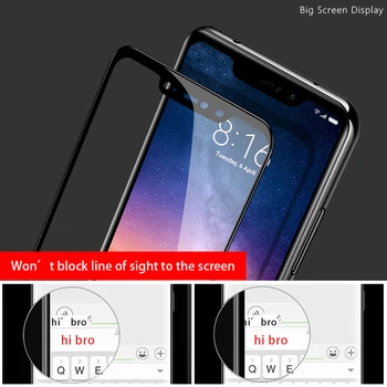CHYI Visą klijai Stiklo Xiaomi Redmi 6 Pastaba Pro Screen Protector Ne blokuoti ekrano 9H Grūdinto stiklo Oleophobic Danga
